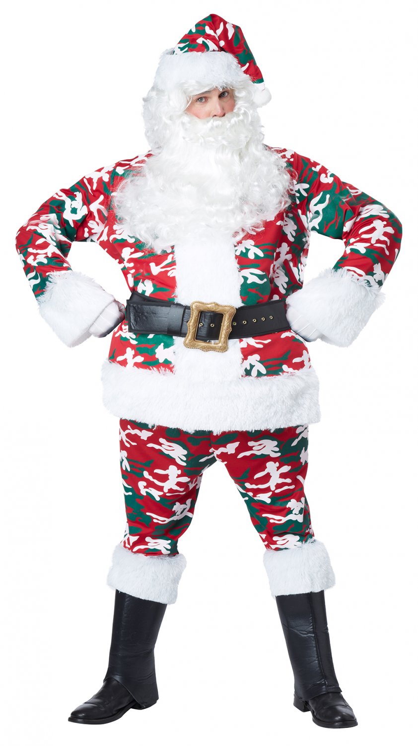 Size: Large/X-Large #01403 Christmas Military Camo Santa Claus Deluxe Suit Adult Costume