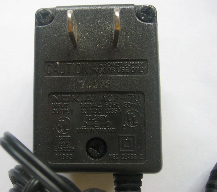 nokia ac adapter ACP-7U DC3.7V
