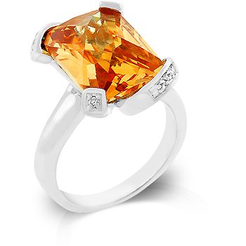 Cubic Zirconia Fashion Ring in Champagne, size 7