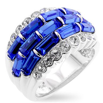 Cubic Zirconia Fashion Ring in Blue/Aqua, size 8