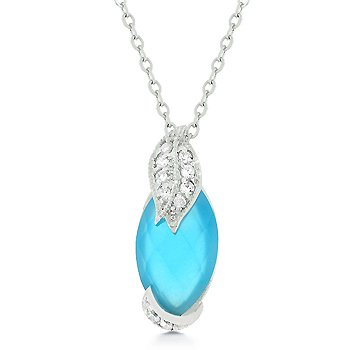 Necklace/Chain with blue/aqua CZ pendant