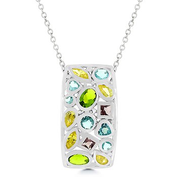 Multi-colored CZ fashion pendant