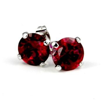 Red/ruby cubic zirconia stud earrings