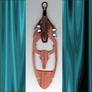 Buffalo Skull Aromatic Cedar Feather Wall Hanging