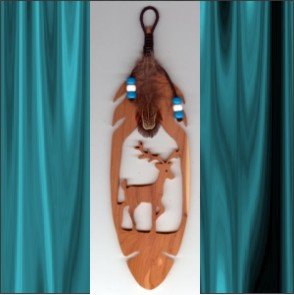 Deer Aromatic Cedar Feather Wall Hanging