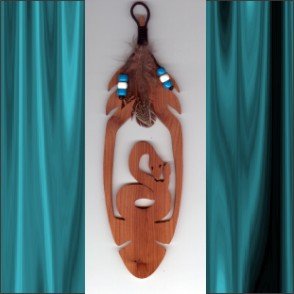Rattlesnake Aromatic Cedar Feather Wall Hanging