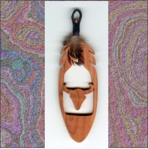 Small Buffalo Skull Aromatic Cedar Feather Wall Hanging
