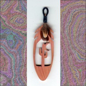 Small Desert Moon Aromatic Cedar Feather Wall Hanging