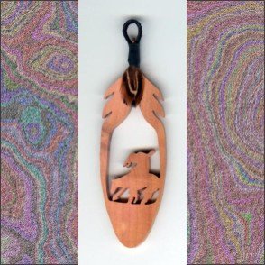 Small End of the Trail Aromatic Cedar Feather Wall Hanging