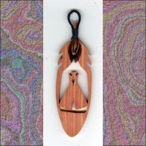 Small Indian Tepee Aromatic Cedar Feather Wall Hanging
