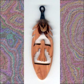 Small Thunderbird Aromatic Cedar Feather Wall Hanging