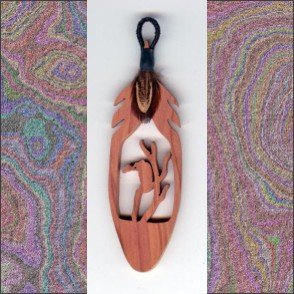 Small Vulture in Tree Aromatic Cedar Feather Wall Hanging