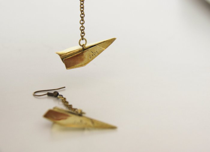 Paper Airplane Earrings