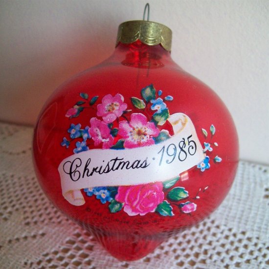 vintage red glass ball grandmother 1985 hallmark christmas vintage red glass ball grandmother 1985 hallmark christmas