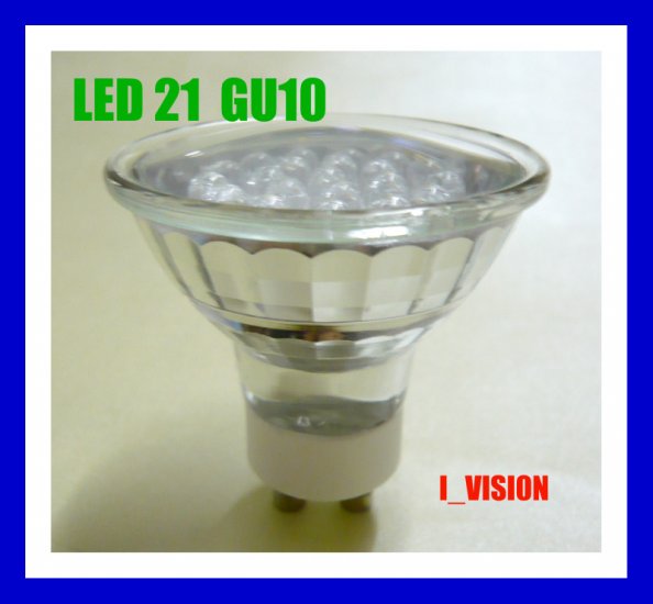 6 x LED 21 LIGHT BULB GU10 1.5W 8500K