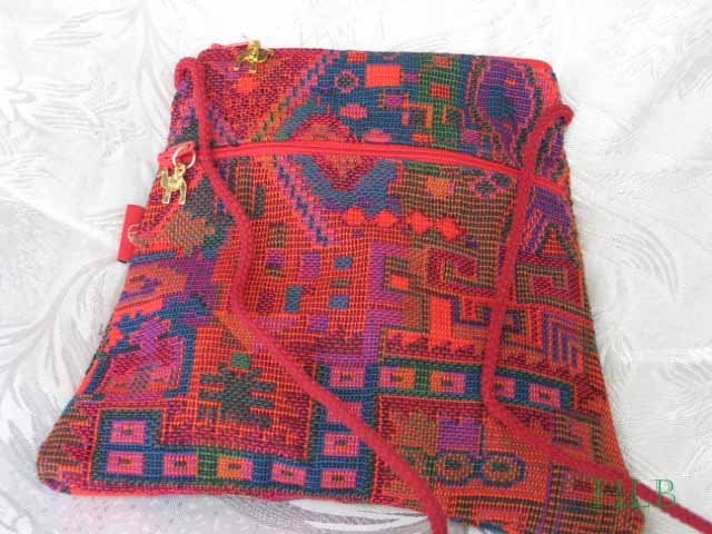 Triangle - Ethnic Red/Black Pattern Bag Purse Handbag