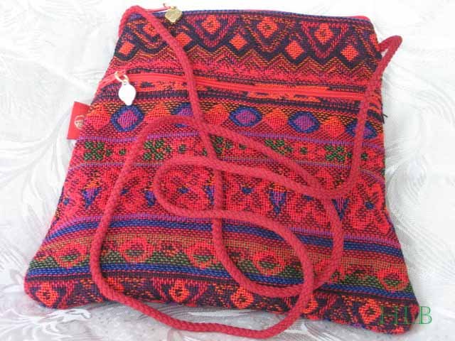 Triangle - Ethnic Red/Orange Pattern Bag Purse Handbag