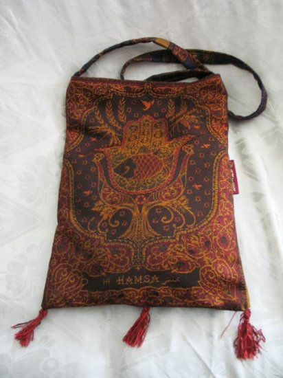 Hamsa Bag - Burgundy/Gold Hippy Shoulder Tote Bag