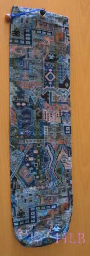 Shofar Bag Ethnic Woven Fabric Blue Medium Size -- D17