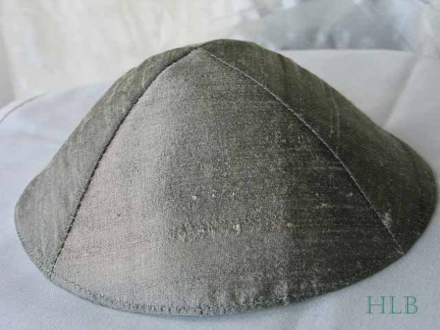 Kippa Raw Silk Emanuel Silver Gray YAR4