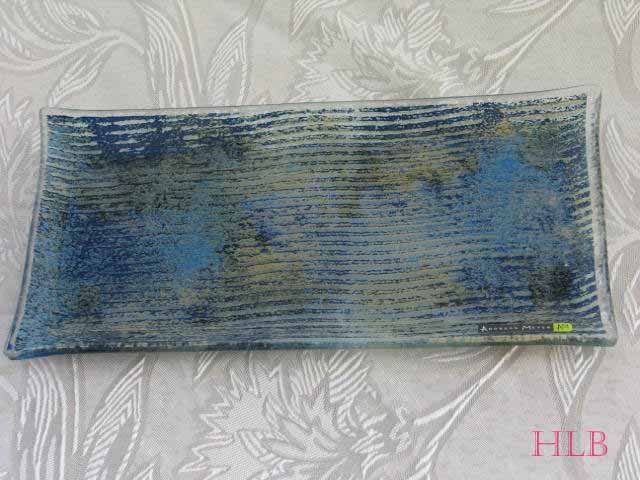 Tray Andreas Meyer Fused Decorative Glass - Jeans
