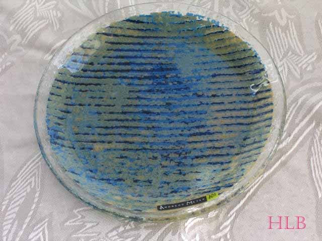 Round Dish Andreas Meyer Fused Decorative Glass - Jeans