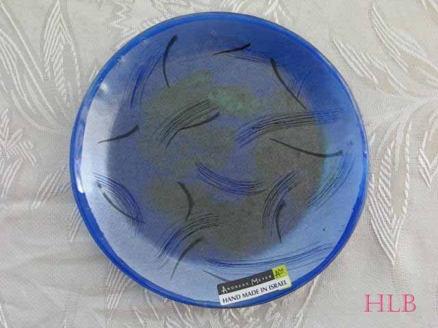 Round Dish Andreas Meyer Fused Decorative Glass - Lagoon