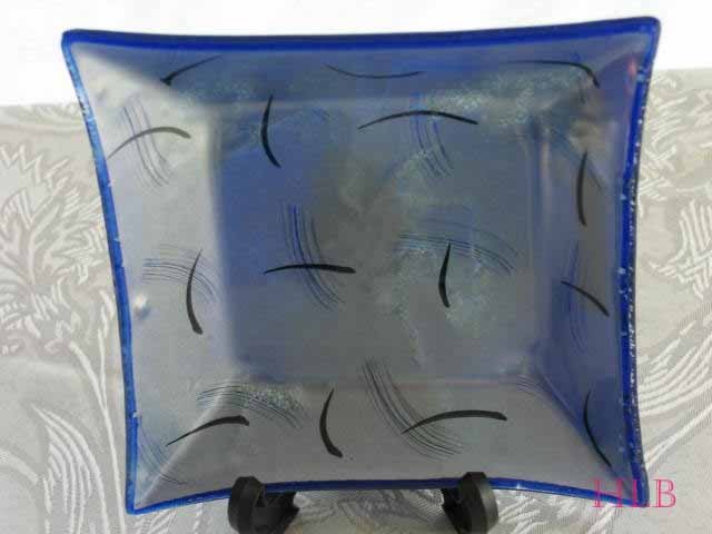 Square Dish Andreas Meyer Fused Decorative Glass - Lagoon