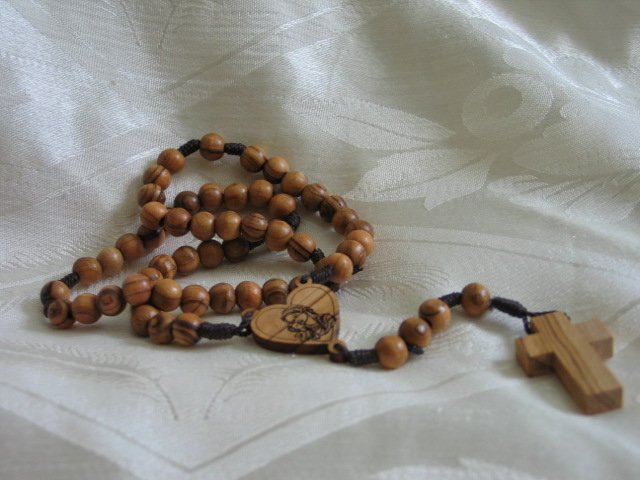 Olive Wood Bethlehem Holy Land Rosary Mother & Child