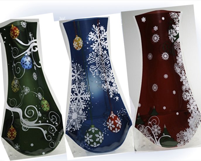 3 Pack Vazu Expandable Portable Decorative 'Holiday' Flower Vases