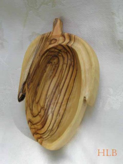 Olive Wood Serving Snack Dish Bethlehem Carved Olive
