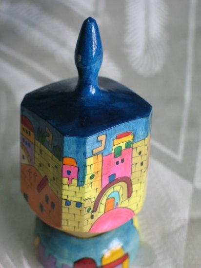 Yair Emanuel Large Hannukah Dreidel & Stand DRL9