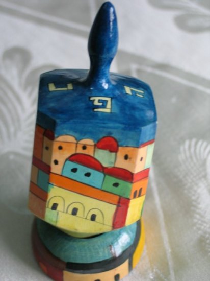 Yair Emanuel Large Hannukah Dreidel & Stand DRL3