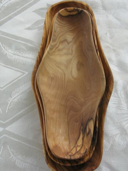 3 Olive Wood Nested Snack Dishes Made in Bethlehem