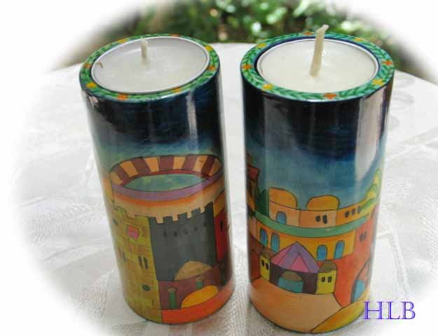 Yair Emanuel Round Shabbat Jerusalem Candlesticks
