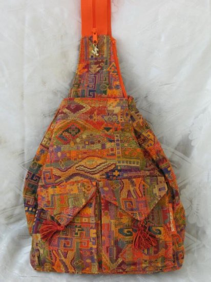 XL Ethnic Woven Backpack 3 Pockets Shoulder Tote Bag D10