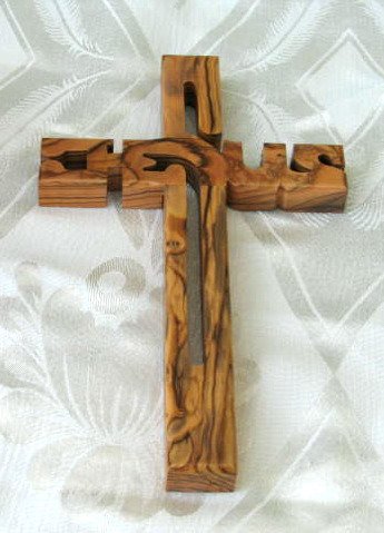 Olive Wood 'Jesus' Cross 8.25 Inch