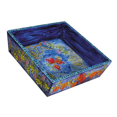 Emanuel Wood Passover Matzah Tray Plate Israel MA3
