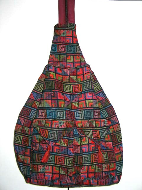 XL Ethnic Woven Backpack 3 Pockets Shoulder Tote U3R