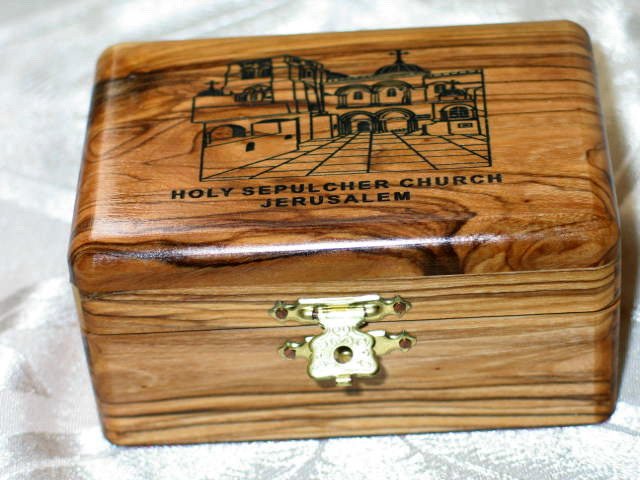 Olive Wood Large Holy Sepulcher Jewelry / Keepsake Box
