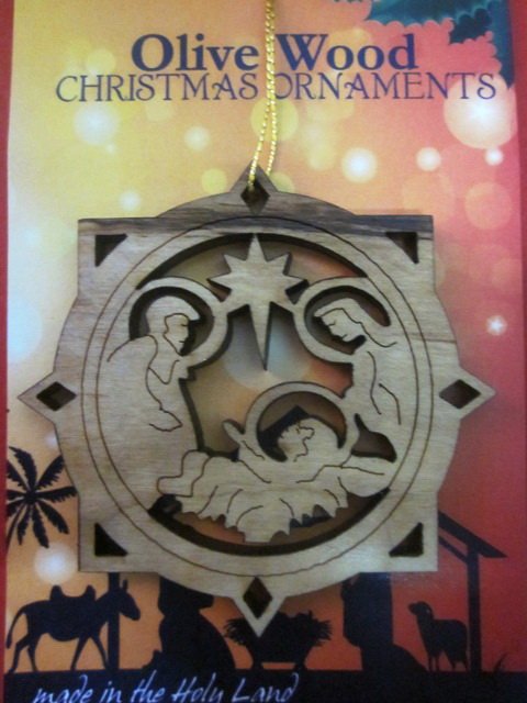 Olive Wood Bethlehem Holy Family Christmas Tree Ornament 8