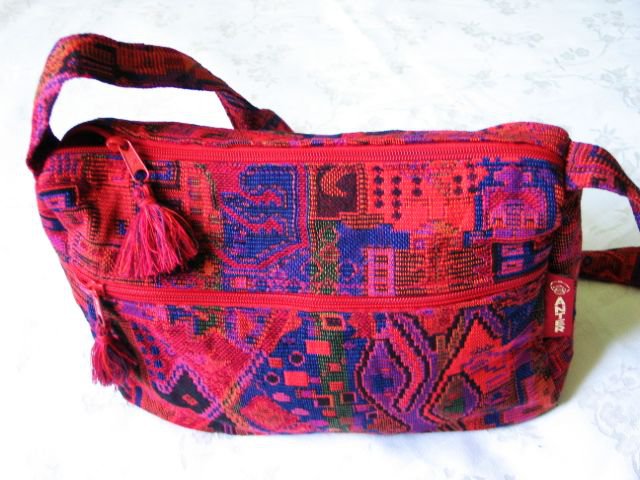 Sunny Druze Pattern Red Orange 4 Pockets Shoulder Handbag