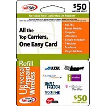 Universal Wireless Prepaid Card $50.00
