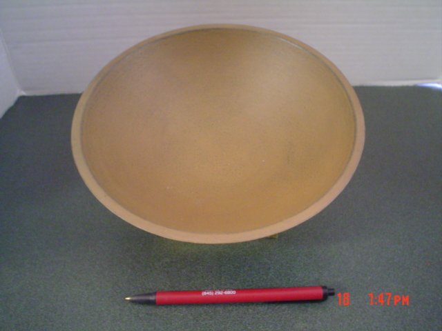 Primitive Mustard Distressed Antiqued Wood Bowl - Small