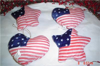 Heart and Star Patriotic Pillow Ornaments