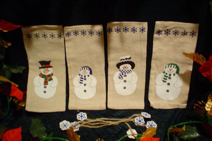 Christmas Snowmen Gift/Cookie Bags with Jutes