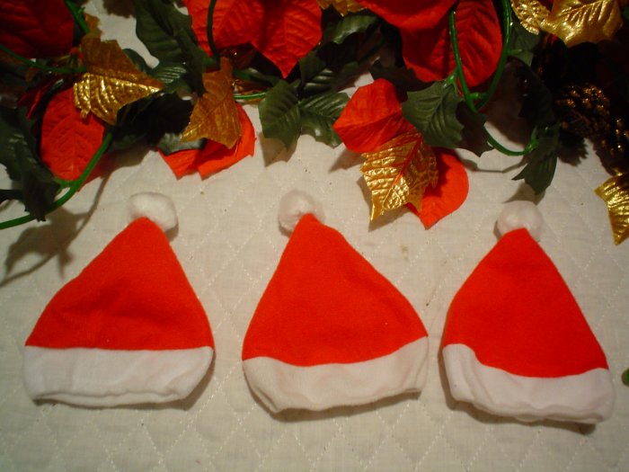 six doll size santa hats six doll size santa hats