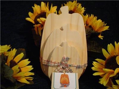 Primitive Wood Puzzle Like Pumpkin Plaques~Ready to Paint