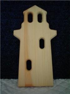 Two Unfinished Wood Lighthouse Plaques