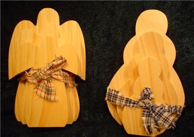 Wooden Angel puzzle plaques and a set of Wooden Snowmen Puzzle Plaques